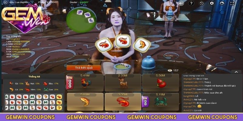 Bàn chơi sẽ hiển thị sáu biểu tượng