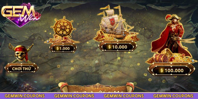 Pirate King Gemwin – Game Slot Cướp Biển dễ trúng thưởng 3 Mỗi đảo yêu cầu đủ số vàng để hoàn tất hạng mục